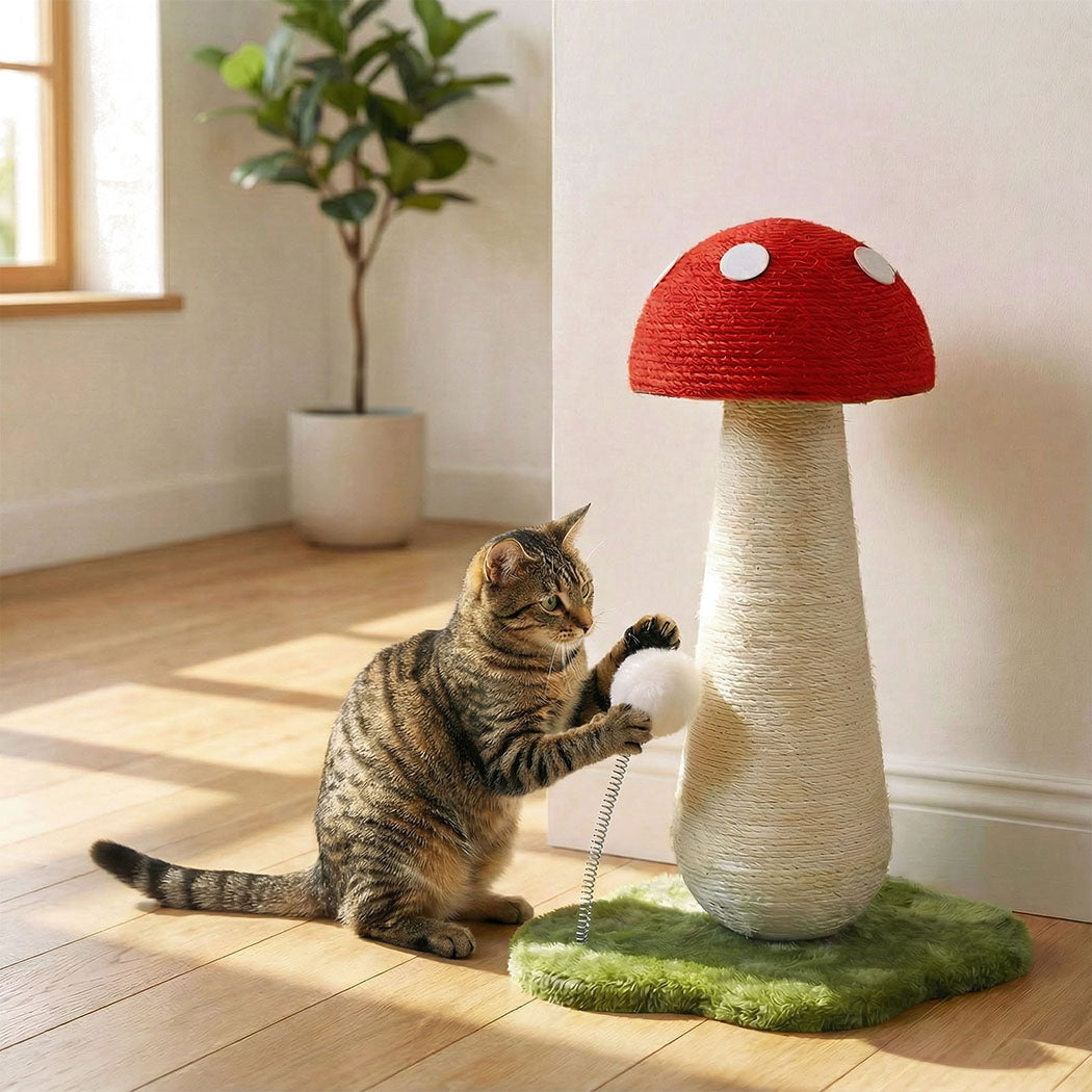 Pawz Mushroom Cat Scratching Post Sisal Rope Cat Tower-2011971127760523271