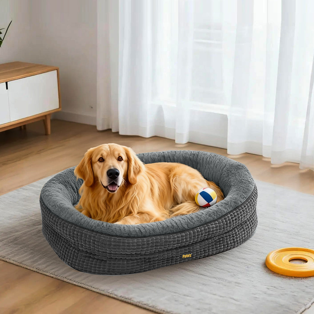 Pawz Orthopedic Plush Dog Bed Soft Washable Pet Bed Grey Cosy Cushion XXL Size-2011971117035687943