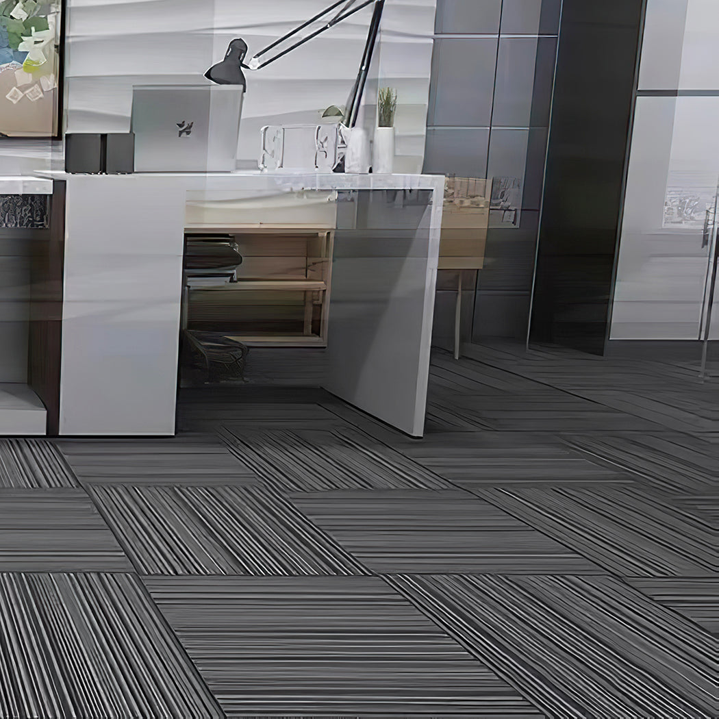 Marlow 20x Carpet Tiles 5m2 Box Heavy Black-2018816860090404870