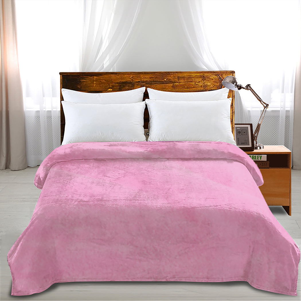 DreamZ 320GSM 220x160cm Ultra Soft Mink Pink Single-2018816624378908679