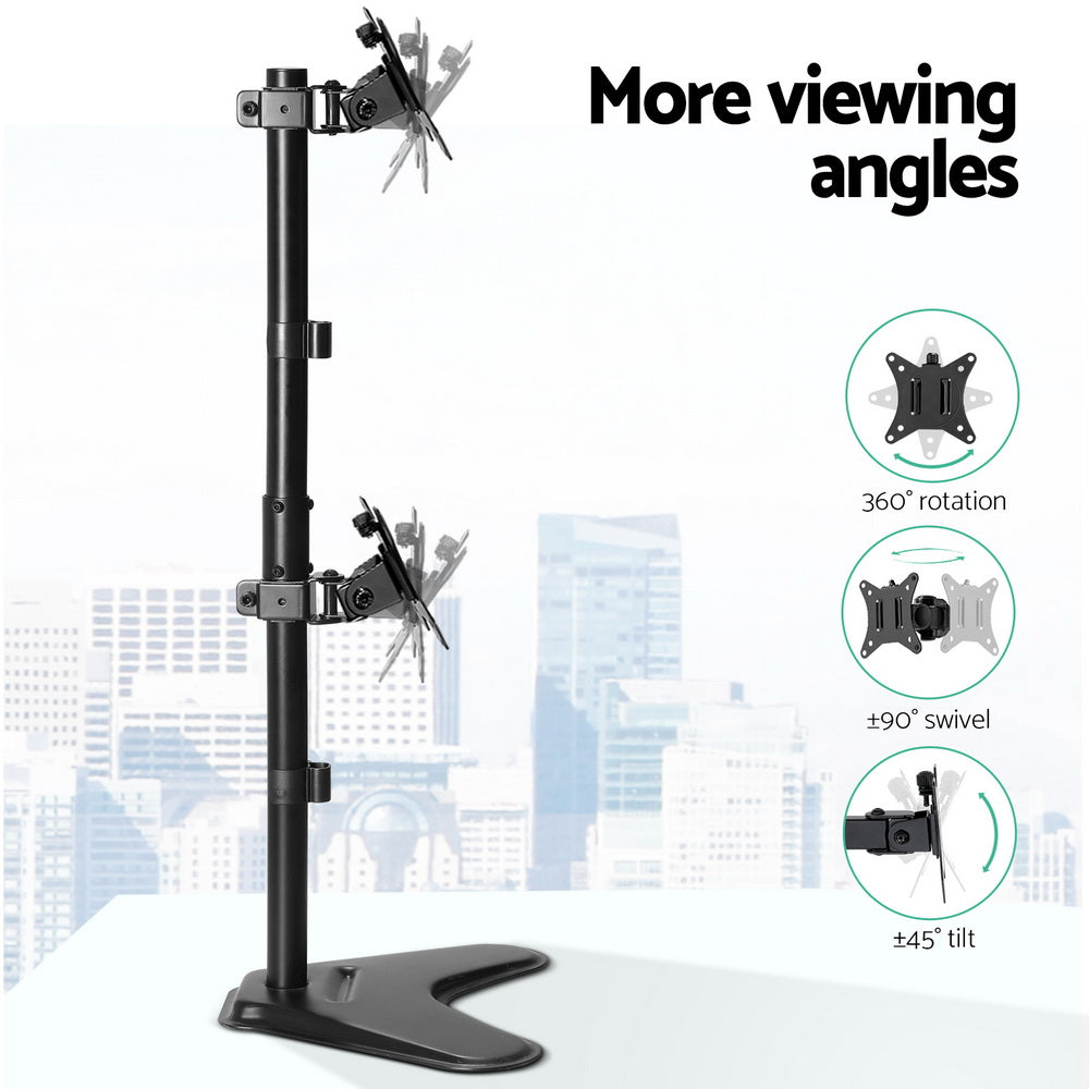 Artiss Dual Monitor Arm Stand - Adjustable Freestanding Bracket for 17-32 HD LED TVs