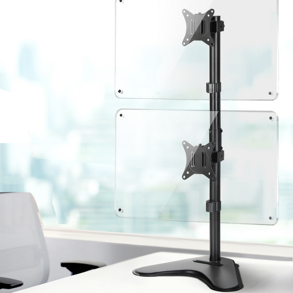 Artiss Dual Monitor Arm Stand - Adjustable Freestanding Bracket for 17-32 HD LED TVs