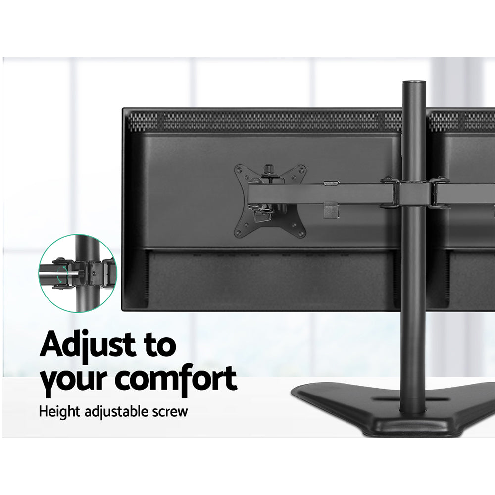Artiss Dual Adjustable Monitor Arm Stand - Black