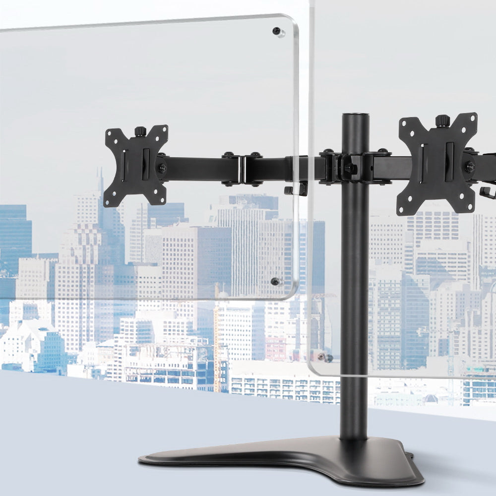 Artiss Dual Adjustable Monitor Arm Stand - Black