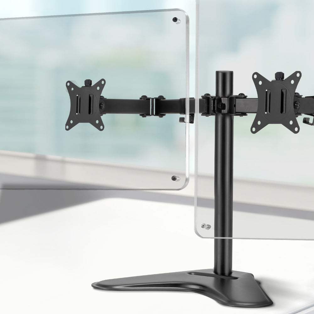 Artiss Dual Adjustable Monitor Arm Stand - Black
