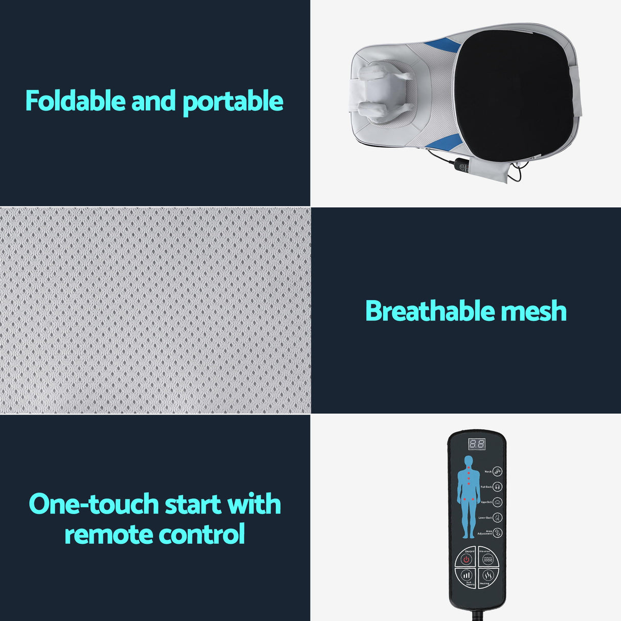 Livemor Full Back Massage Cushion 3D Kneading Heating Massage Seats