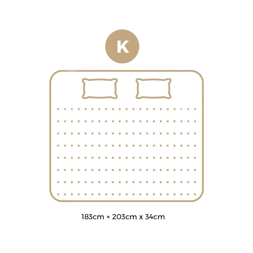 Bedra Latex Foam King Mattress 9-Zone Pocket Spring 34cm