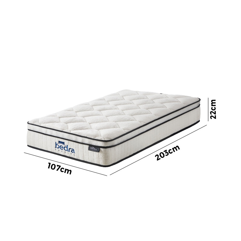Bedra Boucle King Single Mattress Memory Foam Pocket Spring Euro Top
