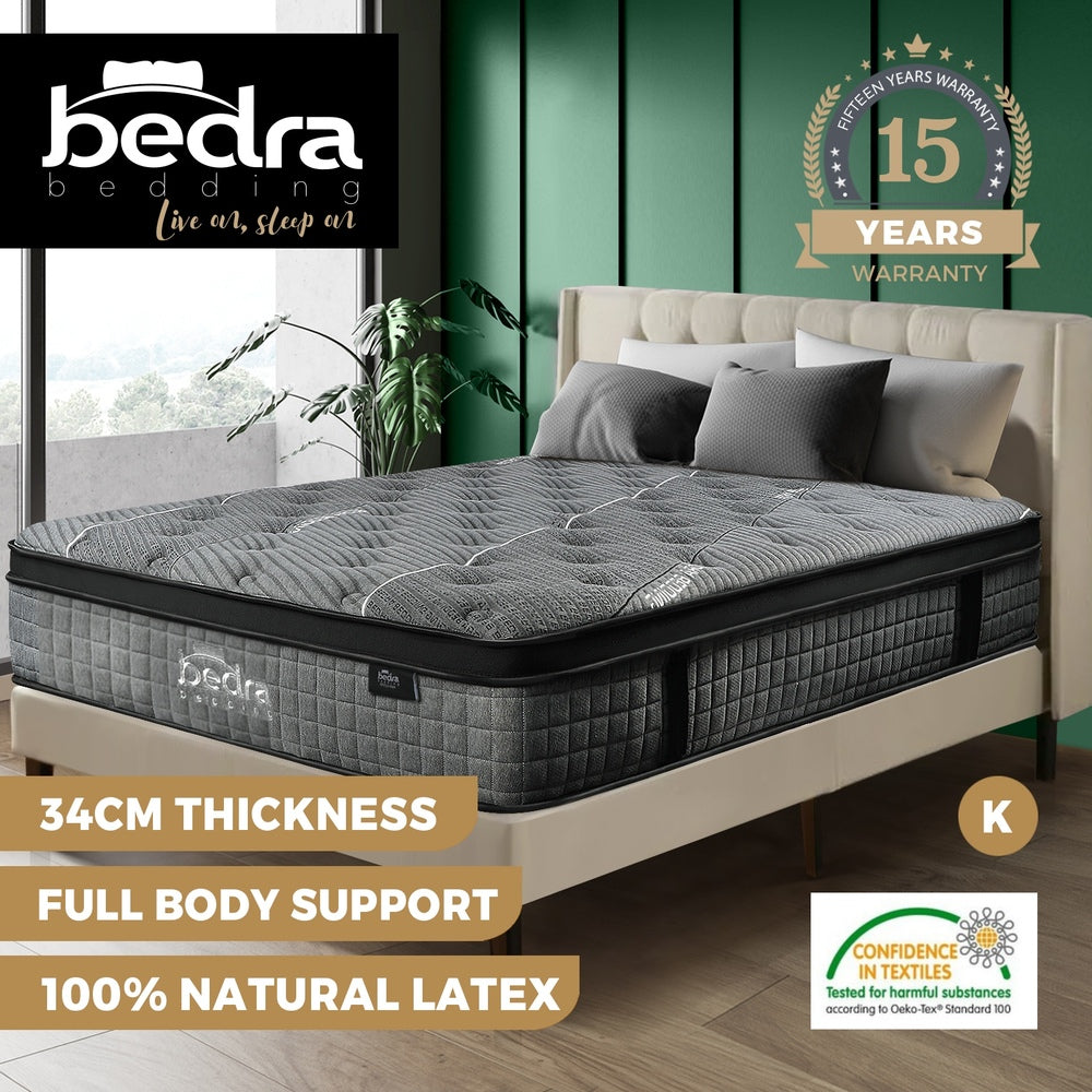Bedra Euro Top King Mattress Breathable Spring 34cm
