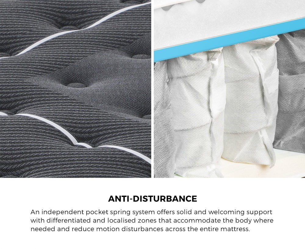 Bedra King Mattress Tight Top Cool Gel Foam Pocket Spring 22cm
