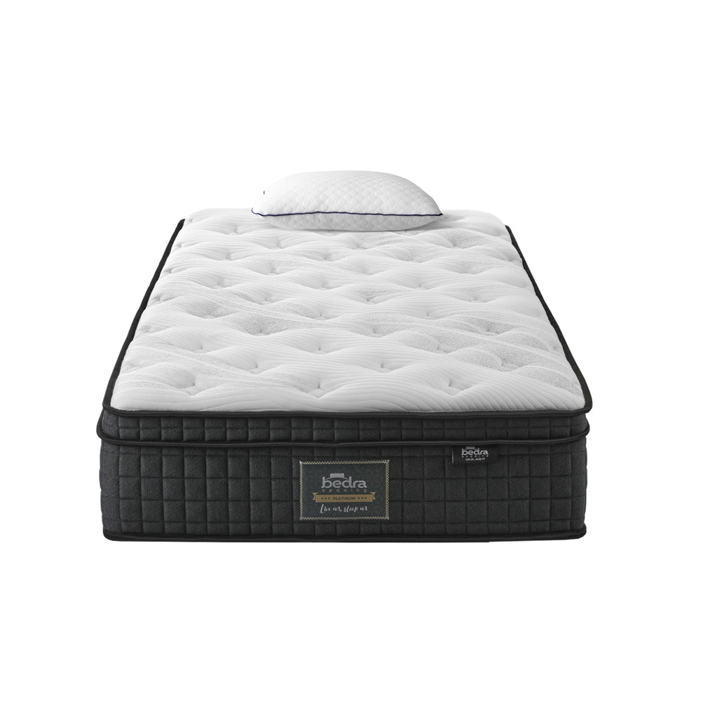 Bedra King Single Mattress Cool Gel Foam Pocket Spring 34CM with Pillow