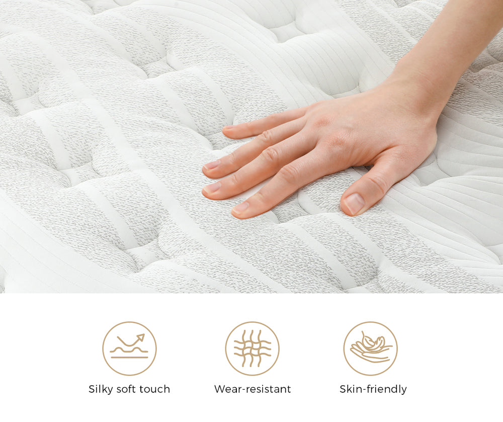 Bedra Queen Mattress Cool Gel Foam Pocket Spring 34CM with Pillows