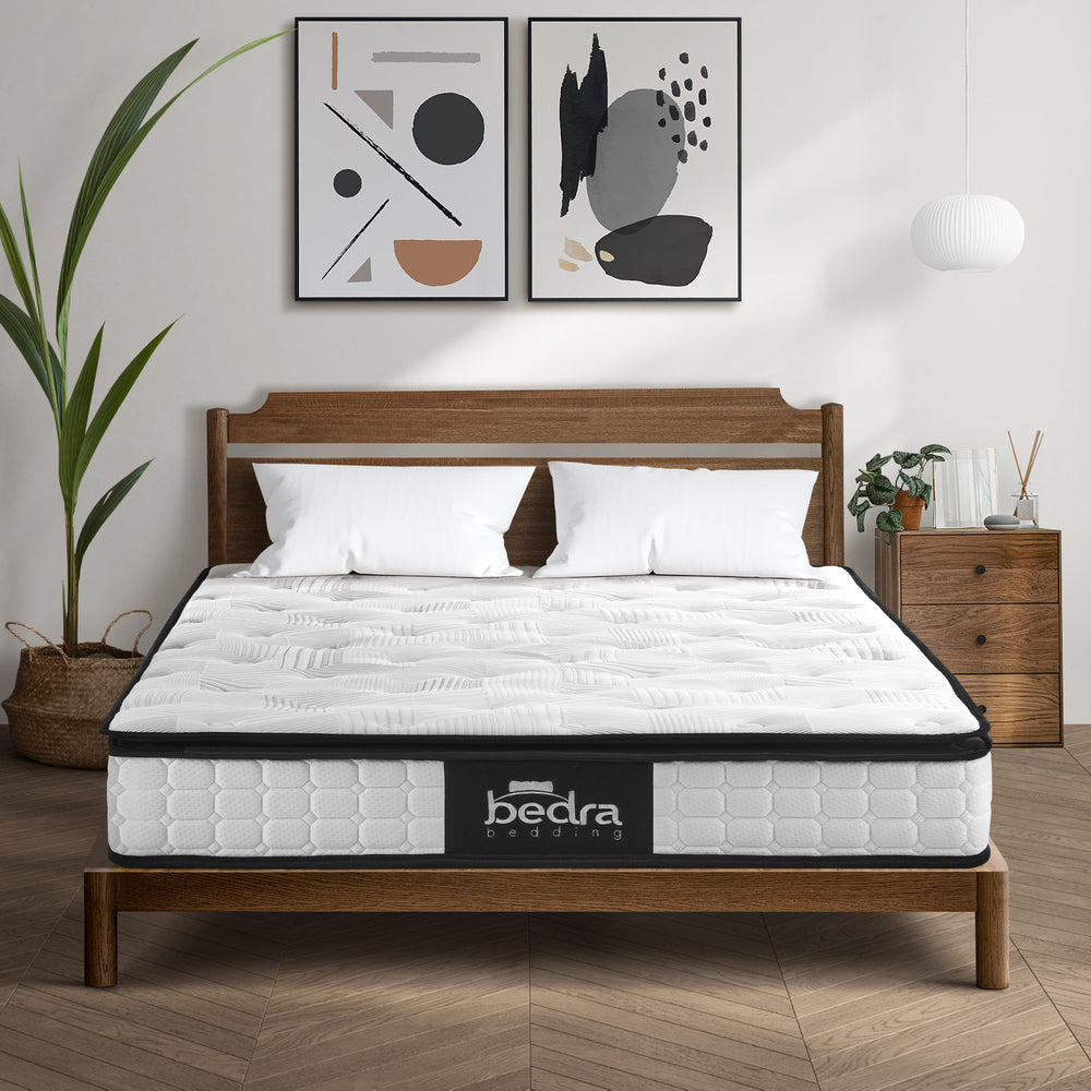 Bedra Double Mattress 22CM Cool Gel Foam Bonnell Spring with Pillows