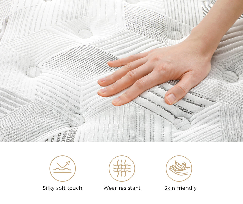 Bedra Queen Mattress 22CM Cool Gel Foam Bonnell Spring with Pillows