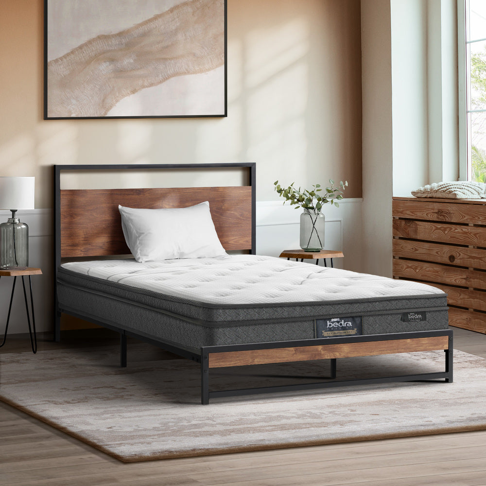 Bedra King Single Mattress Bonnell Spring Tight Top 21CM