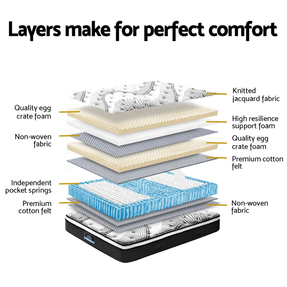 Giselle Bedding 30cm Mattress Pocket Spring Queen