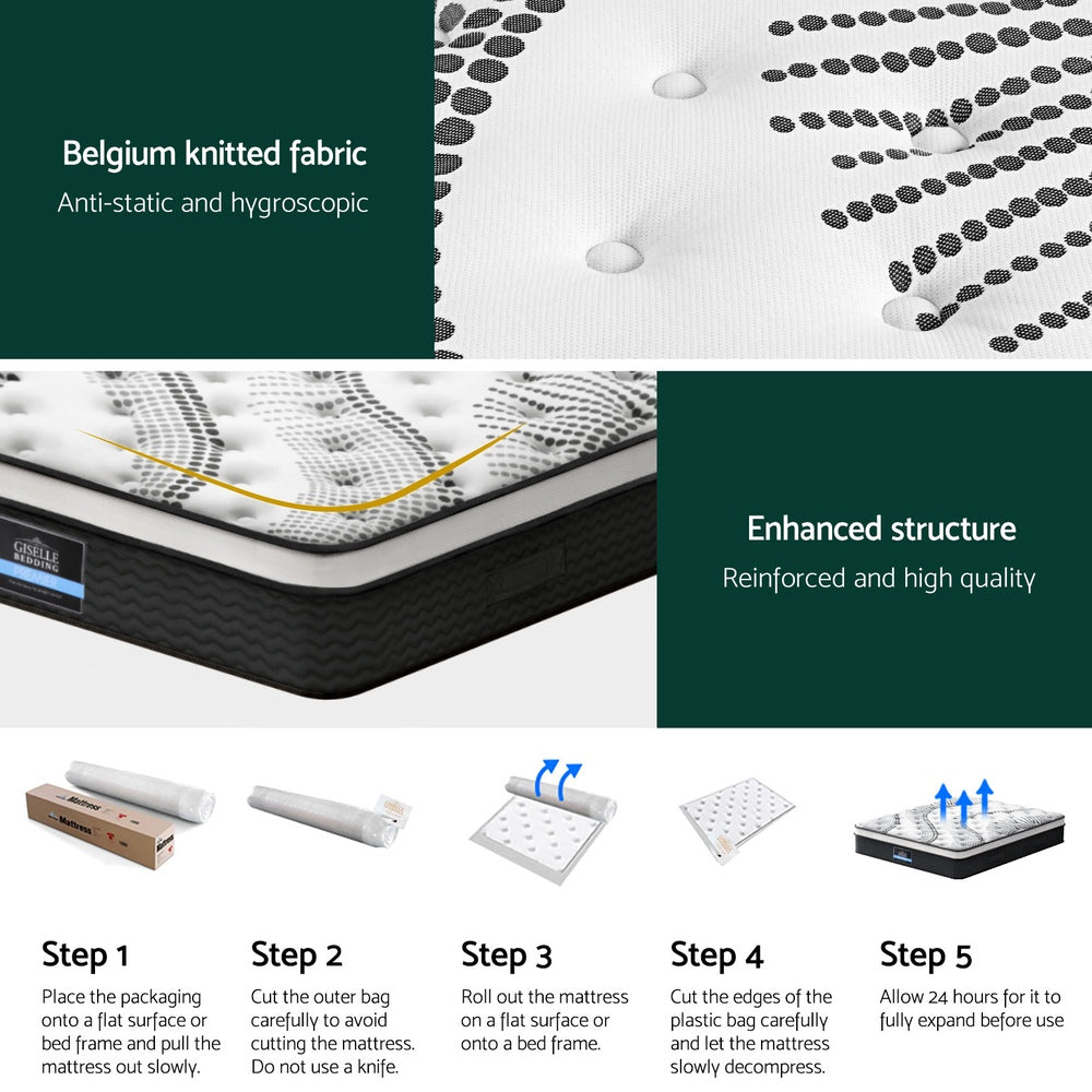 Giselle Bedding 30cm Mattress Pocket Spring Queen