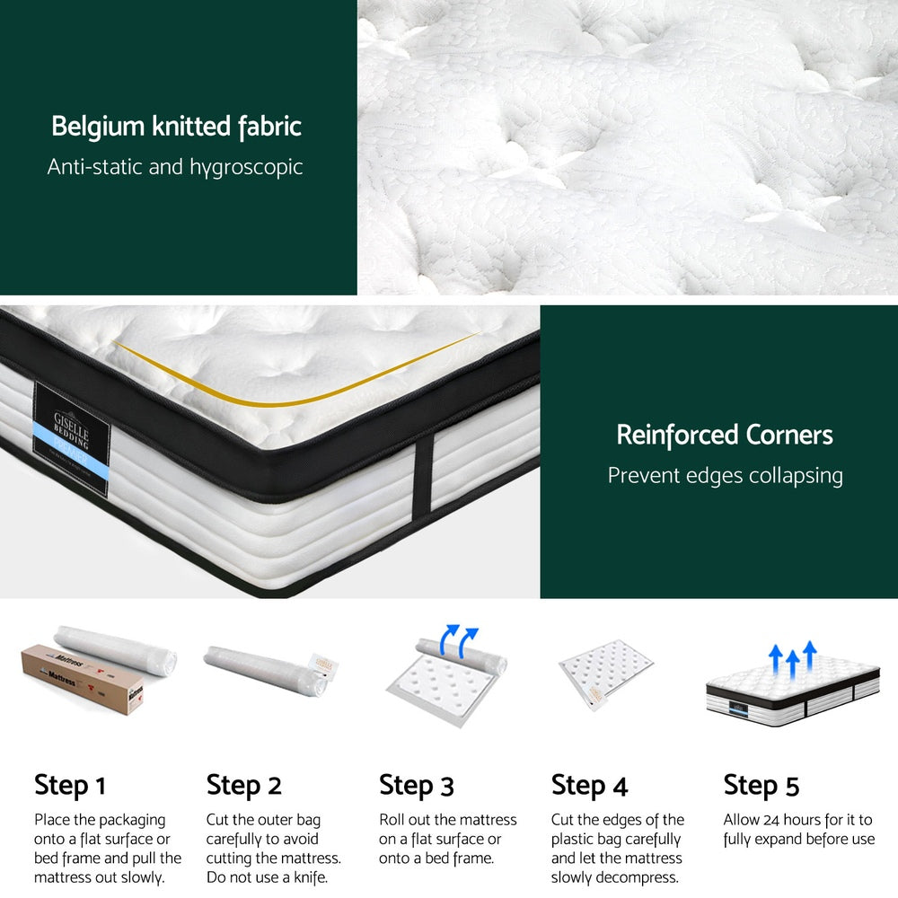 Giselle Bedding 18cm Mattress Medium Soft w/Pillows Single