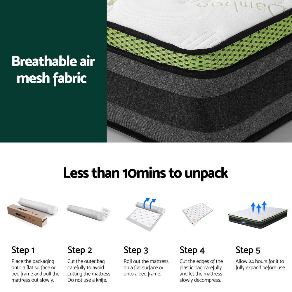 Kingston Slumber Mattress SINGLE Bed Size Bonnell Spring Bedding Firm Foam Top 16CM