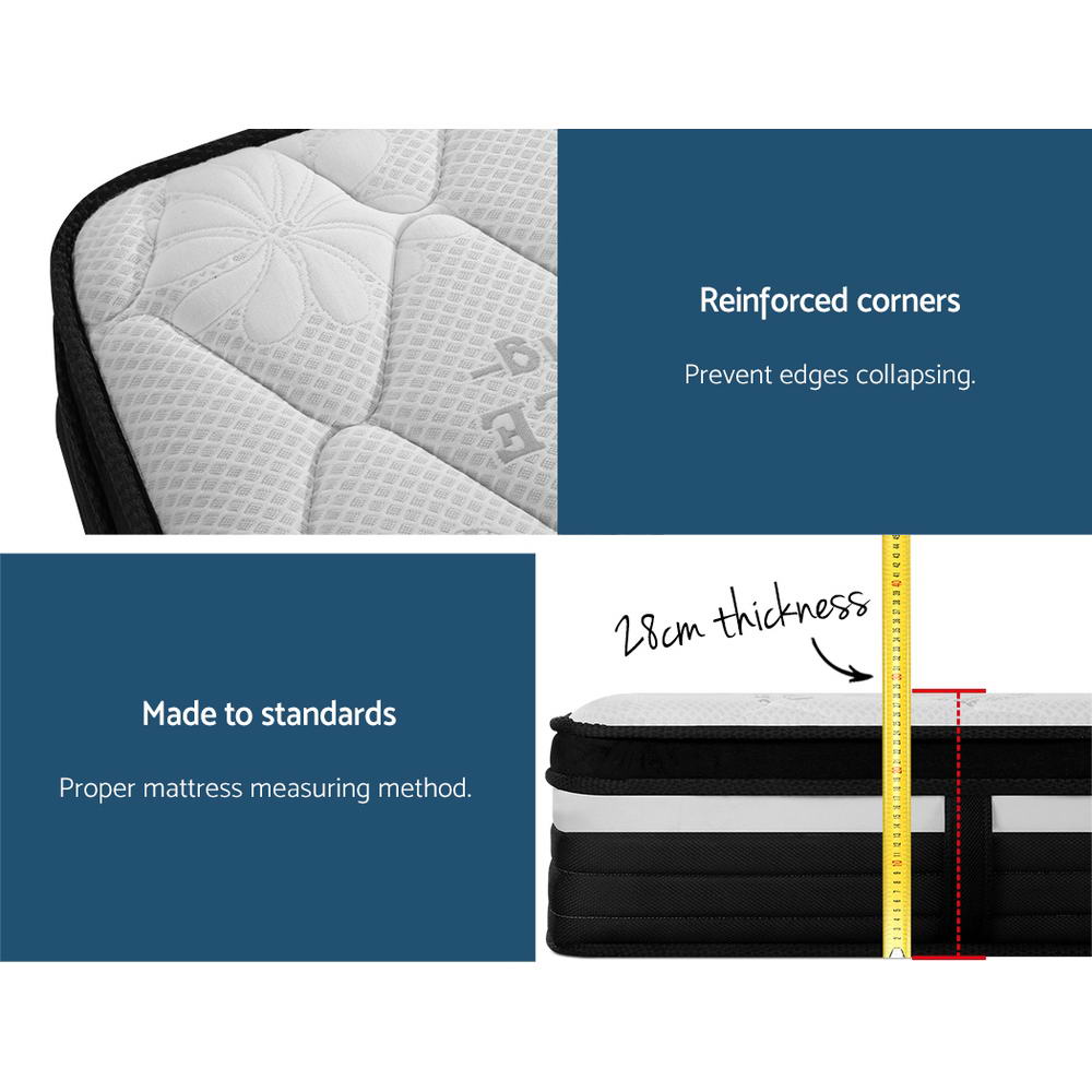 King Mattress Euro Top Memory Foam Non-woven Pocket Spring