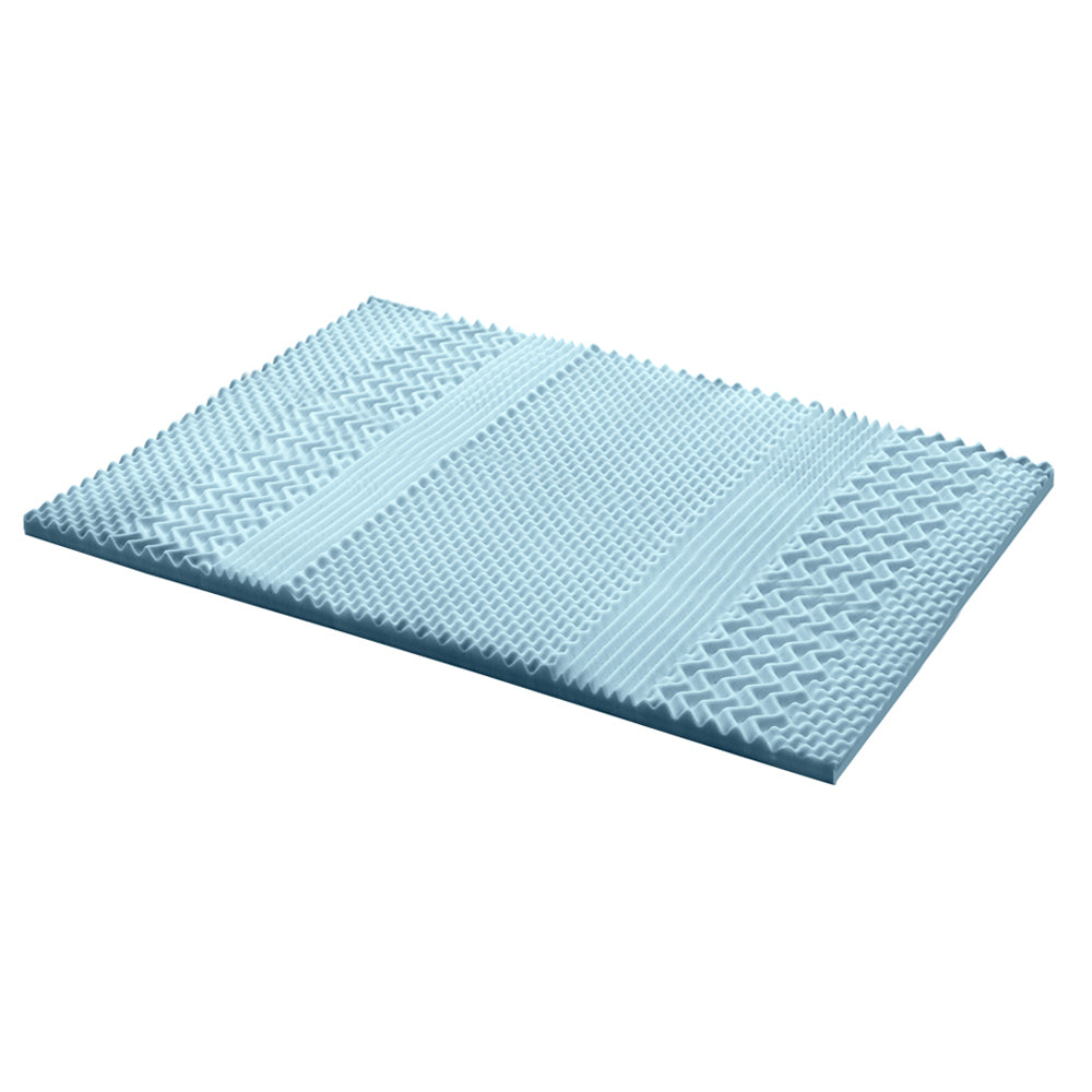 Giselle Bedding 5cm Double Cool Gel Memory Foam Mattress Topper with Bamboo Cover - 7-Zone Design