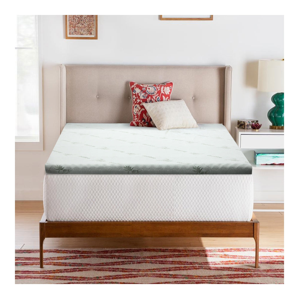 Giselle Cool Gel Infused Memory Foam Mattress Topper with Bamboo Cover - 8cm Single Size