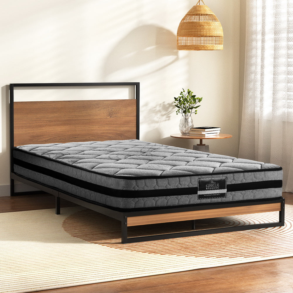 Artiss Metal Bed Frame Single Size Beds Platform with Mattress