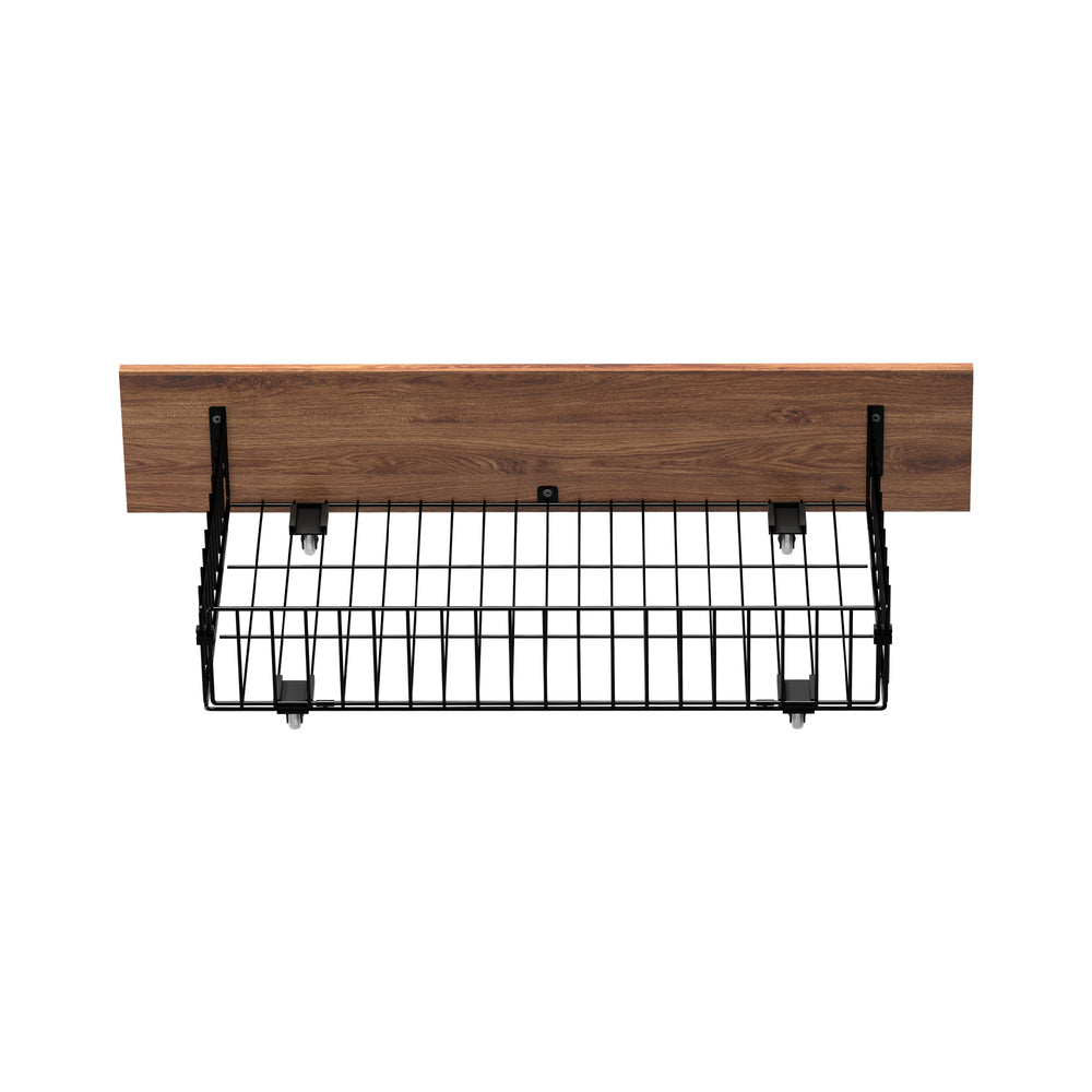 Oikiture 2x Bed Frame Storage Drawers with Wheels Metal Brown