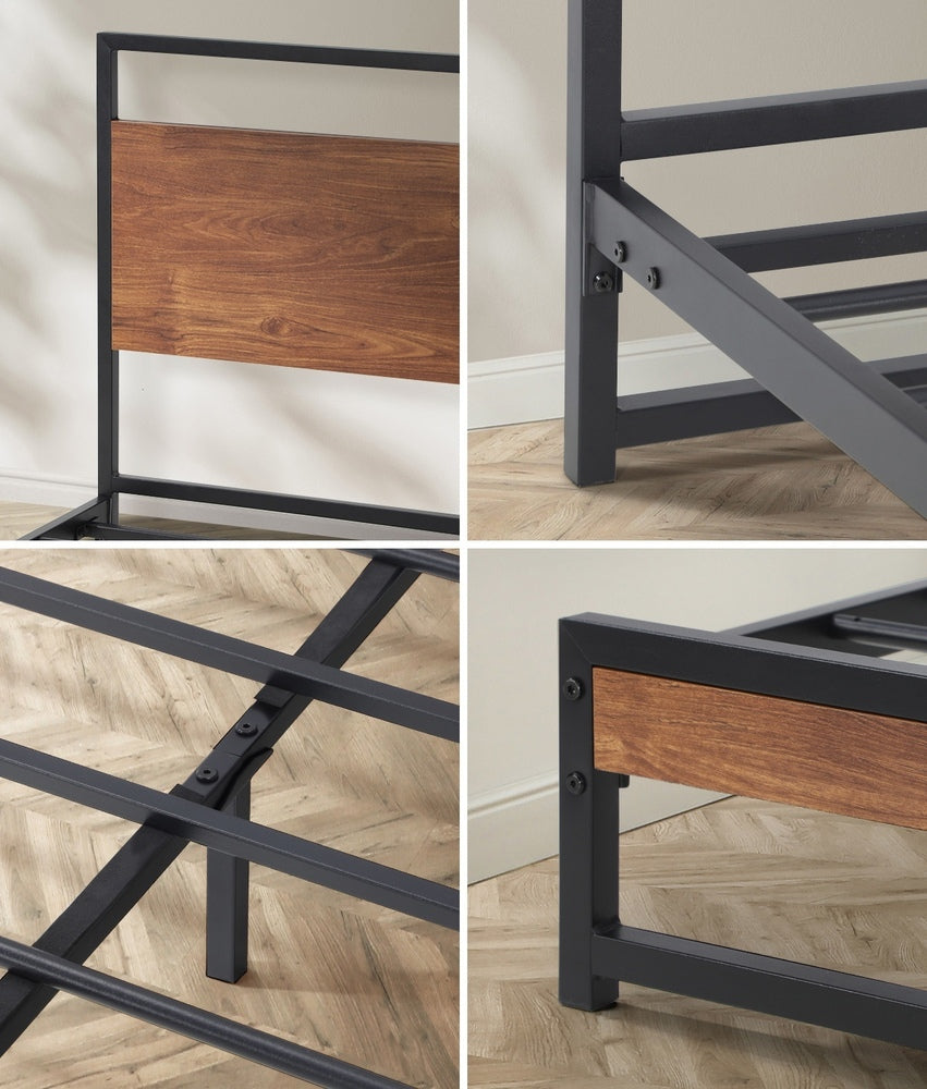 Oikiture Metal Bed Frame King Size Beds Platform Wood