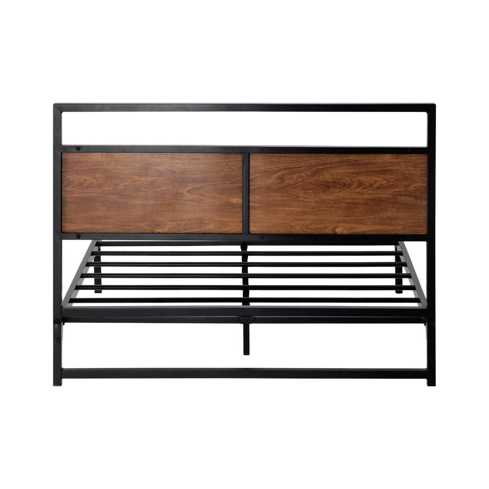 Oikiture Metal Bed Frame King Single Size Wooden