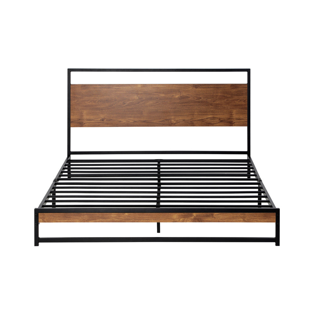 Oikiture Metal Bed Frame Queen Size Wooden