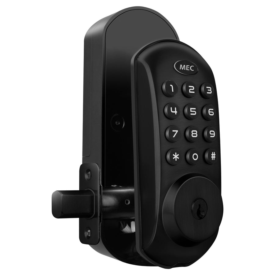 MEC Digital Motorised Smart Lock 20 User Codes Auto-Lock Backlit Keypad Matte Black