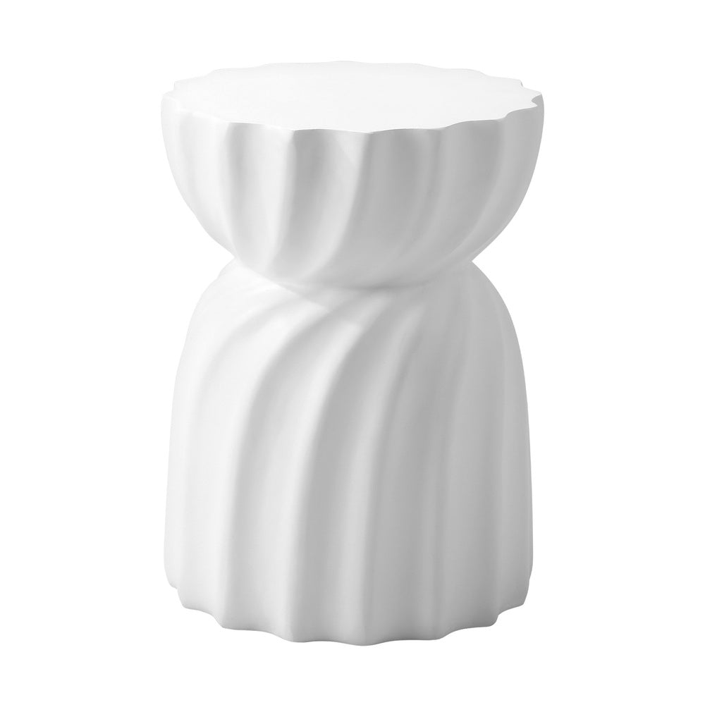 Oikiture Side Table Hourglass Concrete Stool Stand