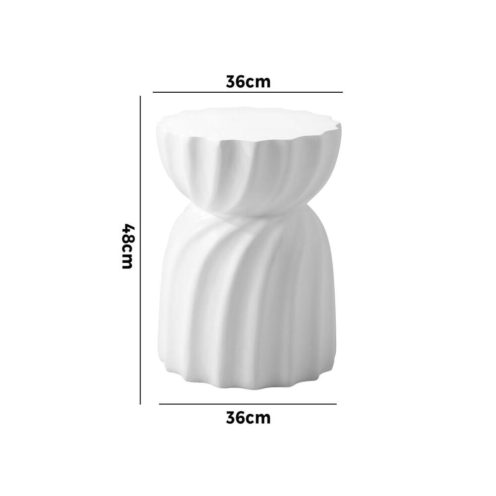 Oikiture Side Table Hourglass Concrete Stool Stand