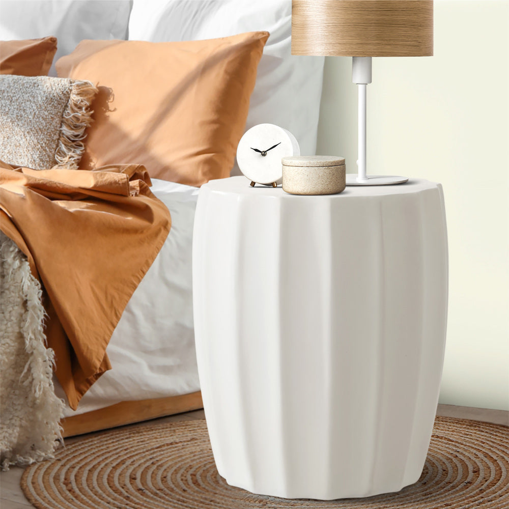 Oikiture Side Table Concrete Outdoor Stand