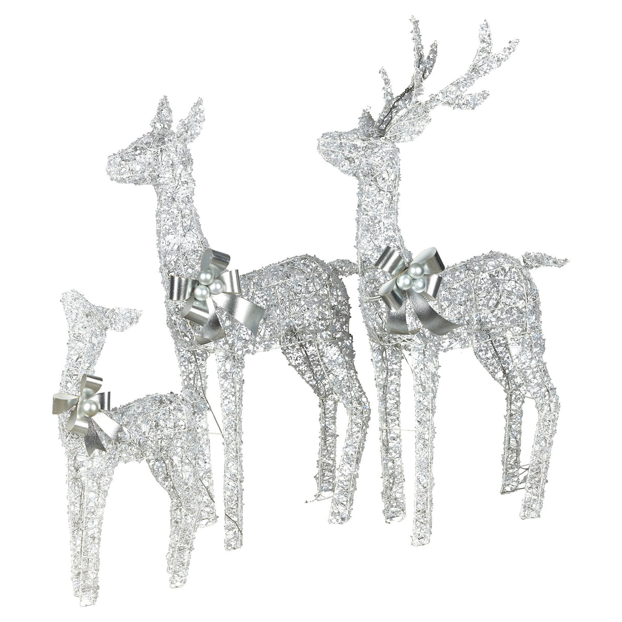 Christabelle Christmas Reindeer Display Set 3 Indoor & Outdoor Decorations Acrylic Beads Cool W