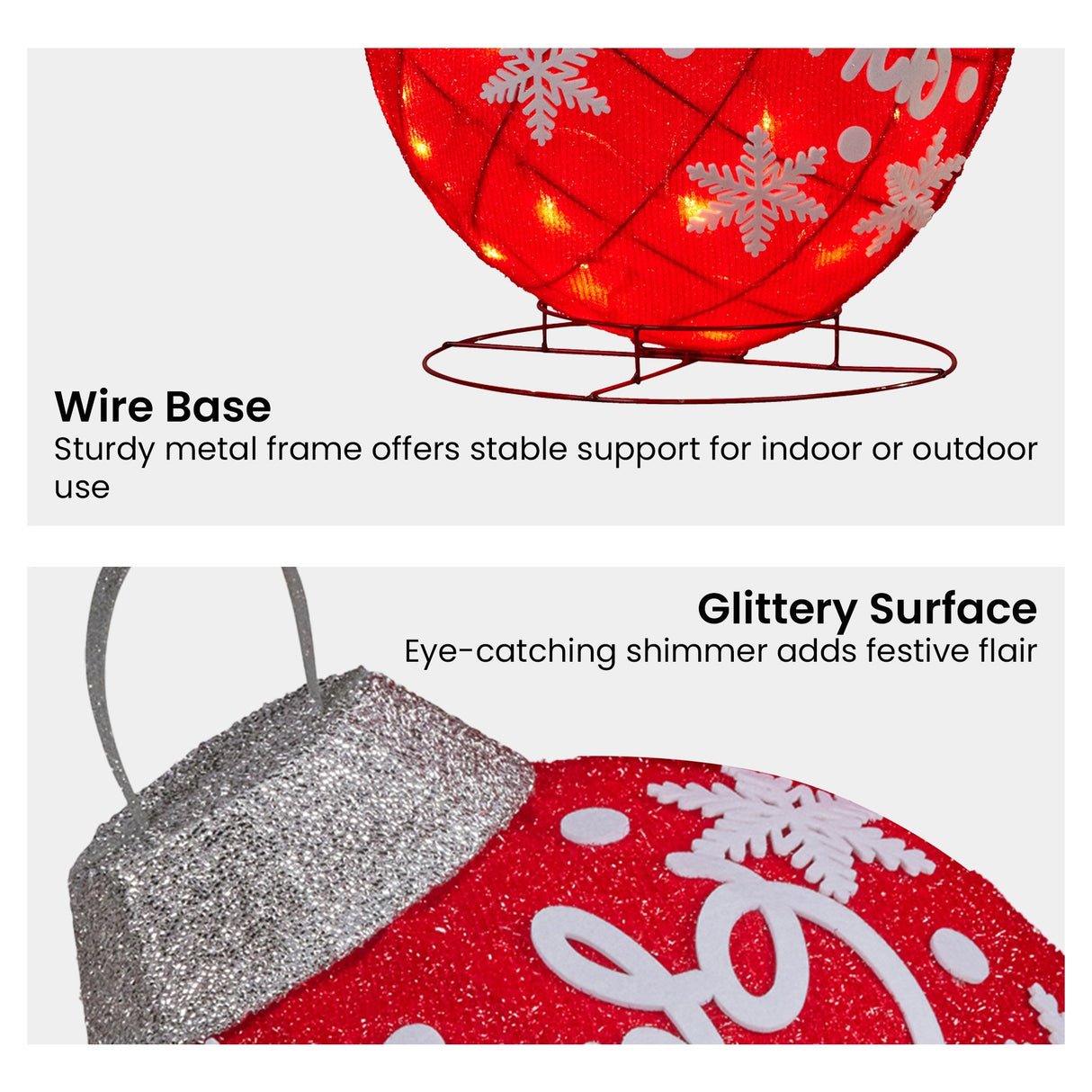 Christabelle Oversized Christmas Bauble Display Warm White LED Lights Indoor & Outdoor Holiday
