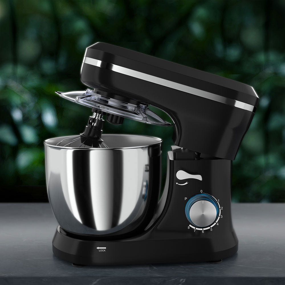 Devanti 5L 3-in-1 Stand Mixer with 8-Speed Control and 400W Power - Black