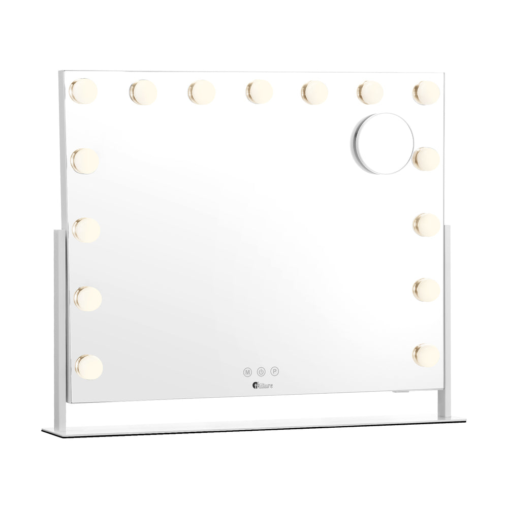 Oikiture Makeup Mirrors LED Bluetooth Rotatable 62x50cm