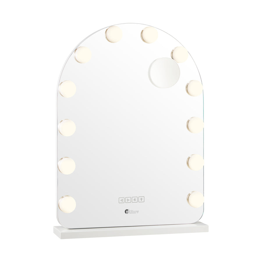 Oikiture LED Arched Makeup Mirror Bluetooth 61x43cm