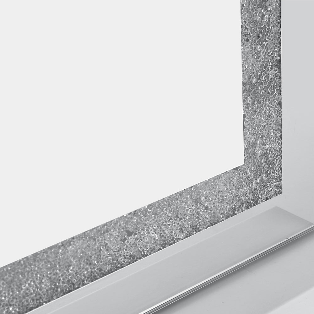 Glamour Touch Bluetooth LED Makeup Mirror with Crystal Frame - 58x46cm Hollywood Vanity