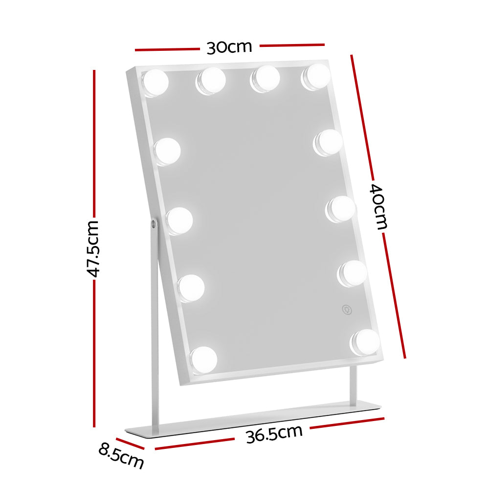 Embellir LED Bluetooth Vanity Mirror with Touch Control - 30x40cm Hollywood Style in White