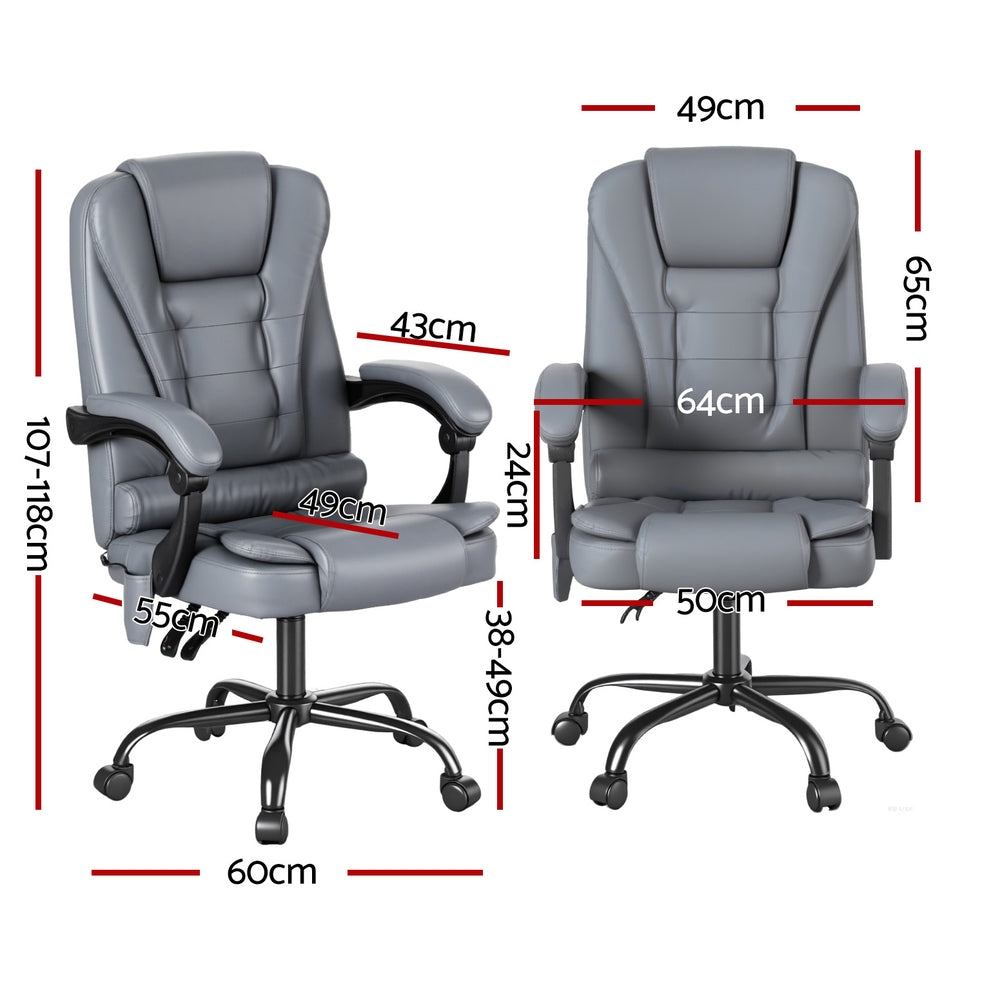 Artiss Executive Office Chair 4-Point Massage Adjustable Ergonomic Recline PU