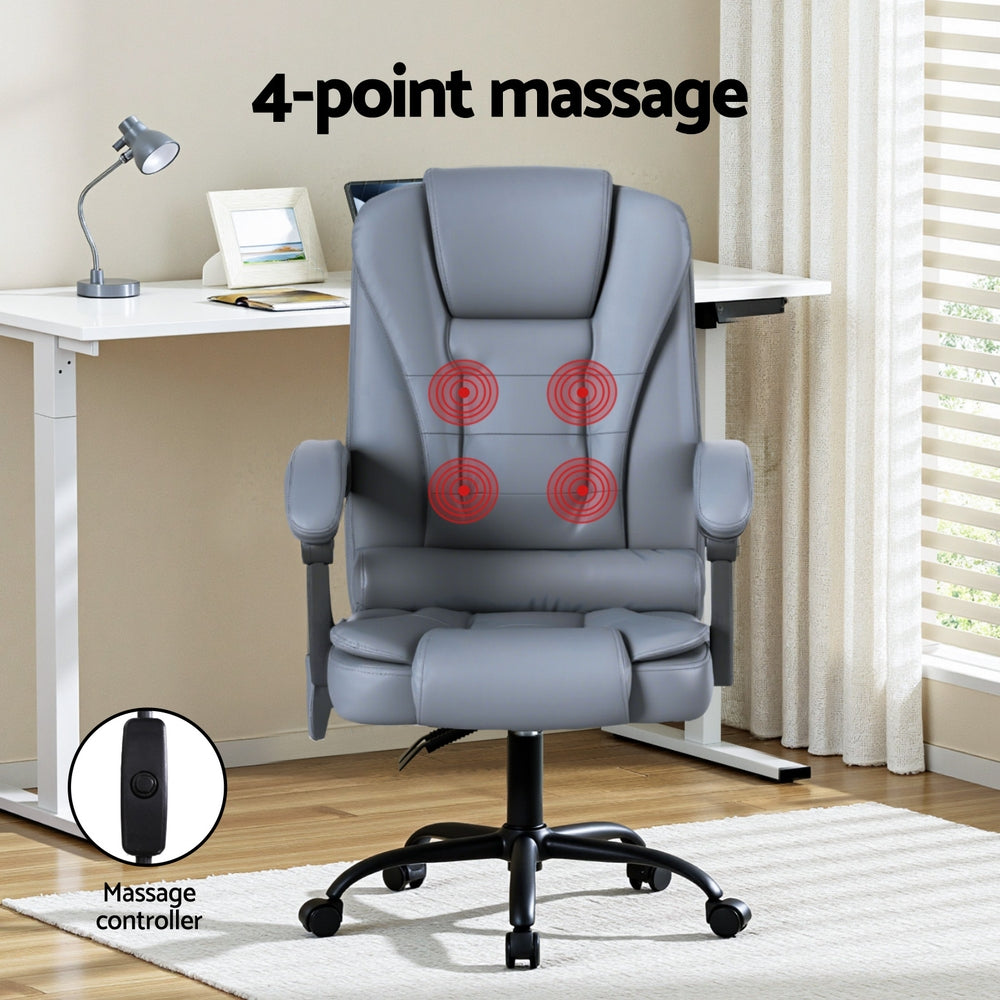 Artiss Executive Office Chair 4-Point Massage Adjustable Ergonomic Recline PU