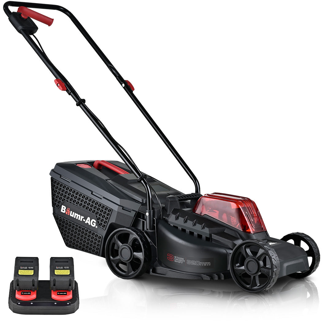 BAUMR-AG 450CX 40V SYNC Cordless Lawn Mower Kit, Fast Charger, 2 x 4Ah Battery, 320mm Grass Cutting