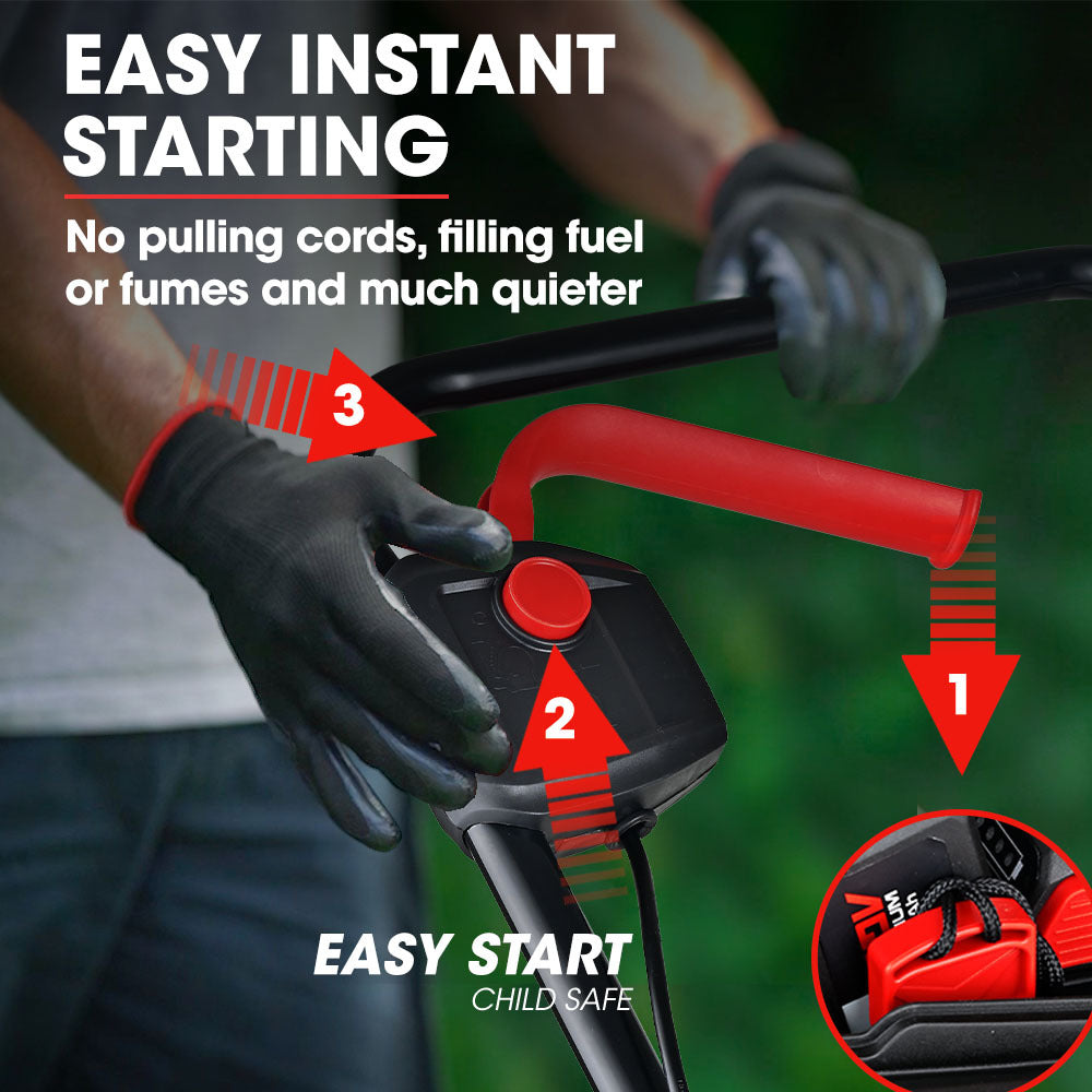 BAUMR-AG 450CX 40V SYNC Cordless Lawn Mower Kit, Fast Charger, 2 x 4Ah Battery, 320mm Grass Cutting