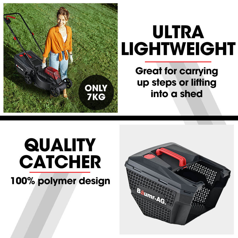 BAUMR-AG 450CX 40V SYNC Cordless Lawn Mower Kit, Fast Charger, 2 x 4Ah Battery, 320mm Grass Cutting