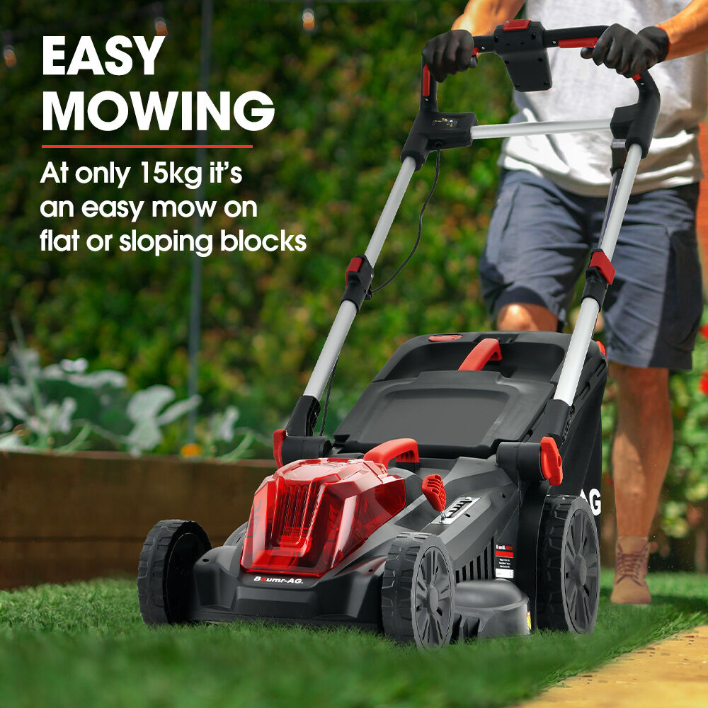 BAUMR-AG 520CX 40V SYNC 17' Cordless Lawn Mower Kit, Fast Charger, 2 x 4Ah Battery, 5 Cutting Heights, Adjustable Ergonomic Handle, Mulching Option