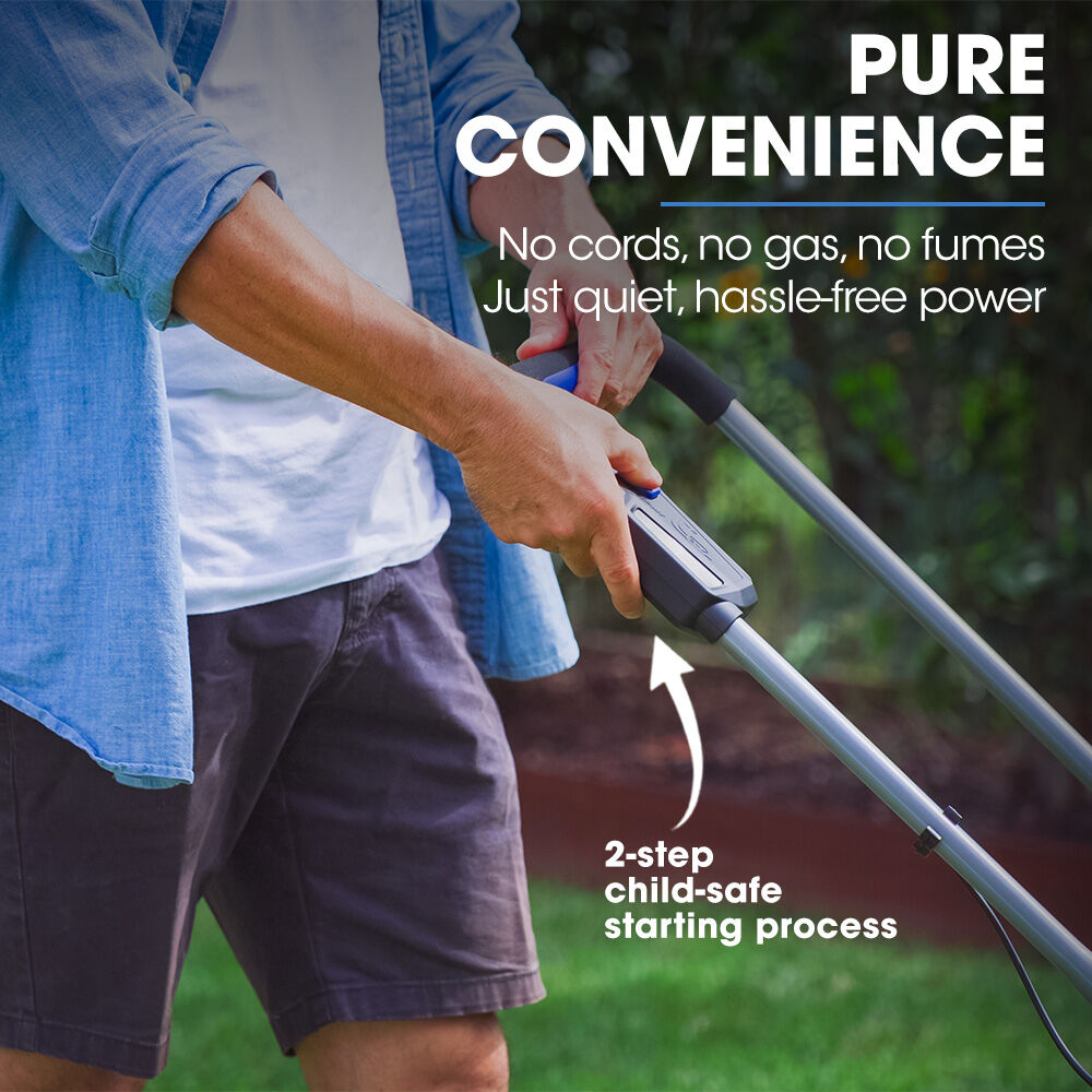 POWERBLADE 350CX 20V 13' Cordless Lawn Mower Kit, Fast Charger, 4Ah Battery, 5 Height, Brushless Electric, 330mm Cutting Path