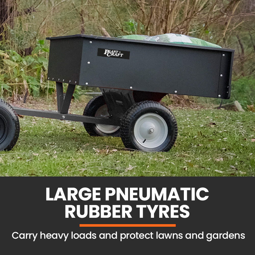 PLANTCRAFT 270kg Capacity Metal Dump Cart, for Ride on Mower